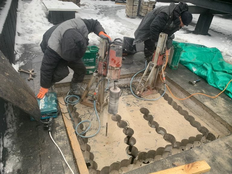 Бурение большого проема в бетоне