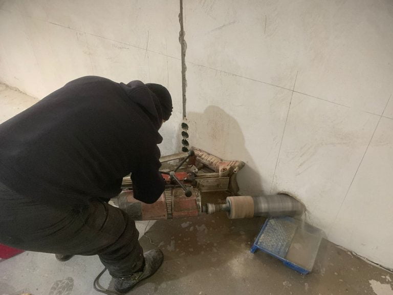 Алмазное бурение бетона под углом